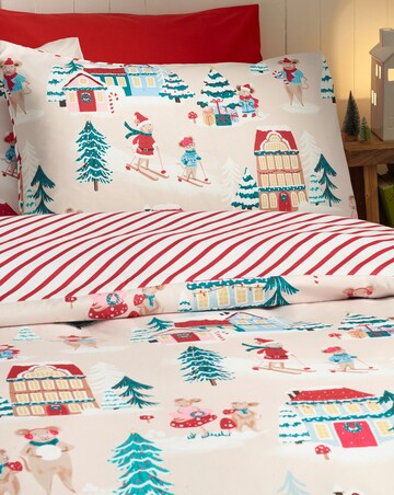 Catherine Lansfield Christmas Mouse Town Duvet Cover Set