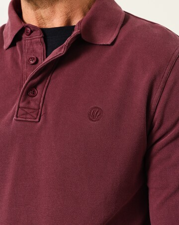 FatFace Long Sleeve Pique Polo - Plum Purple