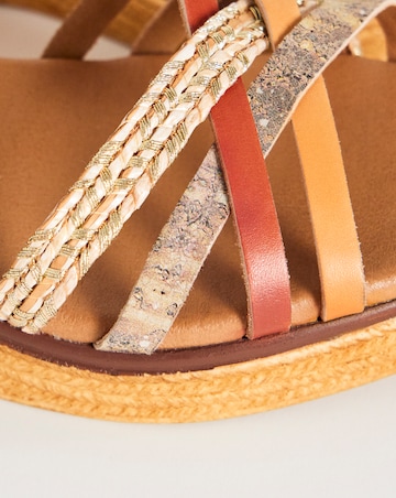 Jude Leather Strappy Wedge Sandal - Extra Wide Fit (EEE)