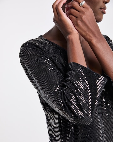 Hotfix V Neck Shift Dress
