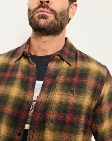 FatFace Long Sleeve Loxley Check Shirt - Brown
