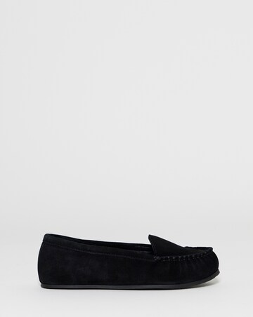 Gretel Suede Puckered Flat Loafers - Wide Fit (E)