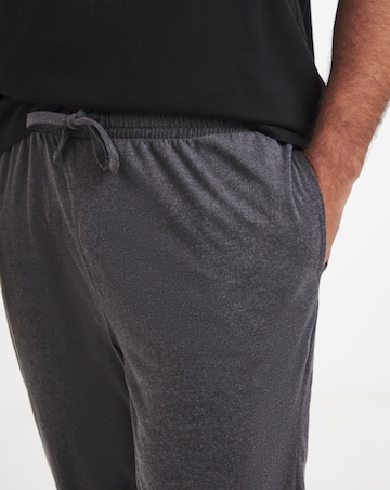 2 Pack Jersey Cuffed Lounge Joggers - Black/Charcoal