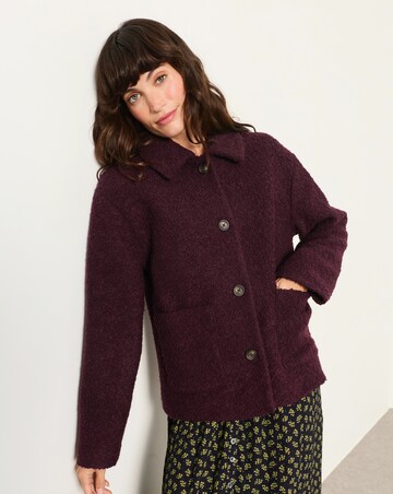 Fatface Faye Boucle Plum Jacket