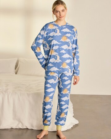 Chelsea Peers Classic Long Sleeve Crew Neck Clouds Pyjama Set