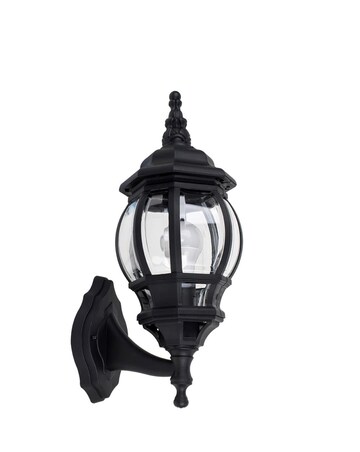 ValueLights Windsor Black Outdoor Security Lantern Wall Light - Bulb Included