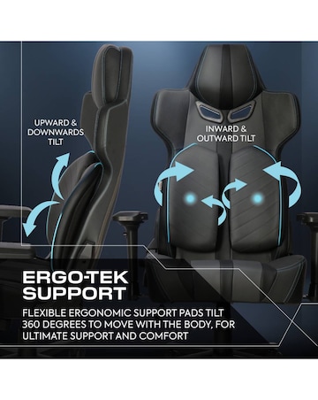 X Rocker Chorus Office Gaming Chair with Audio and Ergotek Comfort Pads - Black