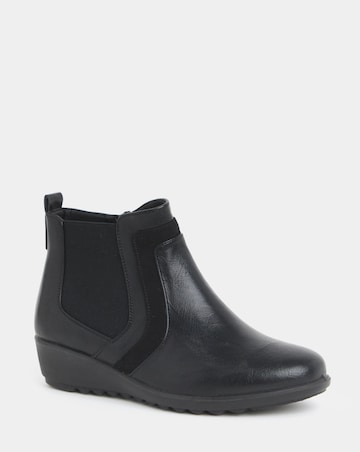 Cushion Walk Chelsea Wedge Boots - Extra Wide Fit (EEE)