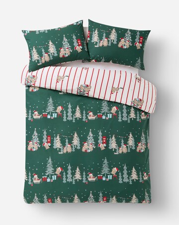 Christmas Hedgehog Cotton Blend Reversible Duvet Cover Set