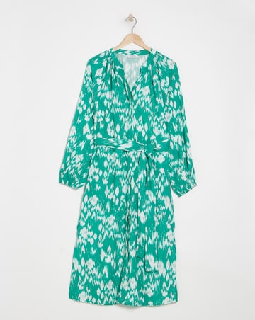 Printed Belted Kaftan Dress