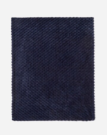 Scallop Faux Fur Throw - Navy