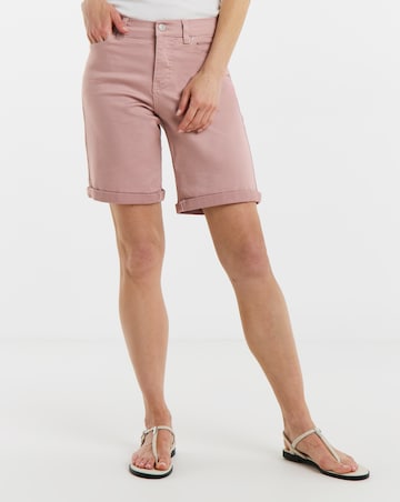 24/7 Blush Knee Denim Shorts