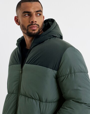 Jack & Jones Raze Hooded Puffer Coat - Grey