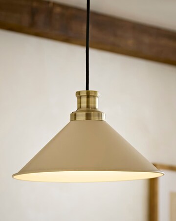 ValueLights Morgan Beige Taper Shade with Brushed Brass Fitting