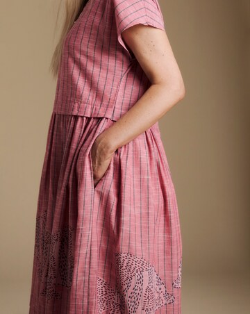 Julipa Stripe Embroidered Midi Dress