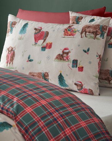 Catherine Lansfield Christmas Highland Cow Duvet Cover Set