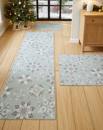 Christmas Snowflakes Washable Doormat