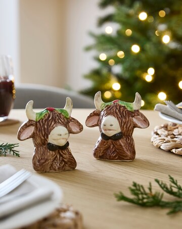 Highland Cow Ceramic Salt & Pepper Shakers