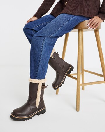 Heavenly Feet Yazmina Sherling Calf Boot - Wide Fit (E)