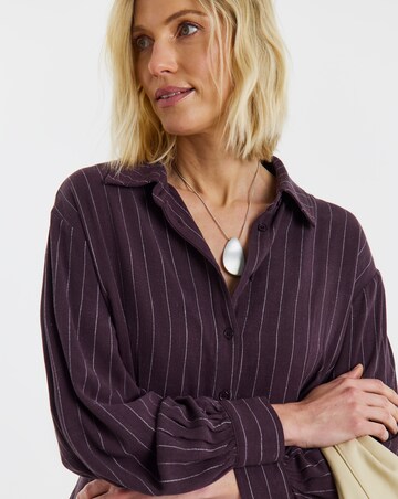 PLUM STRIPE CORSET SHIRT CO-ORD