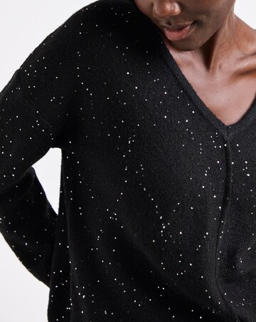 Sequin Glitter Knit Longline Jumper
