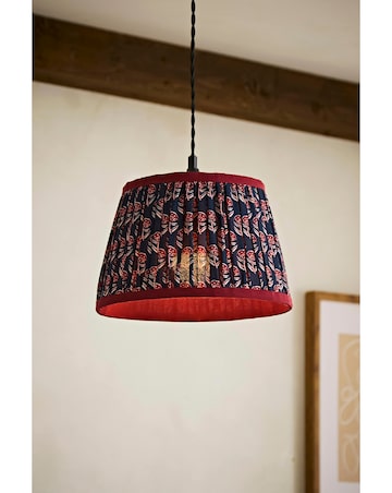 ValueLights Cyia Floral Pleated Shade with Contrast Trim