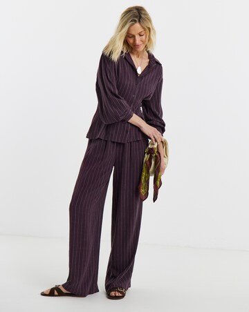 PLUM STRIPE CORSET SHIRT CO-ORD