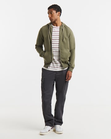 Full Zip Hooded Sweat- Khaki