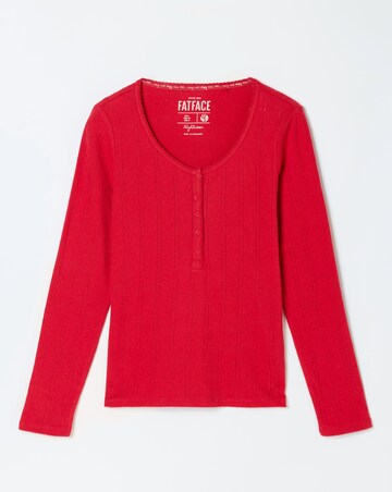 FatFace Hattie Red Henley Pyjama Top