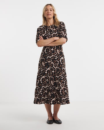 Open Tie Back Midi Jersey Smock Dress