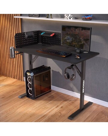 X Rocker Vortex 110cm Gaming Desk with Pegboard - Black