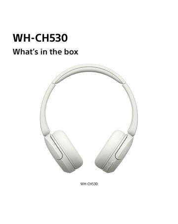 Sony WH-CH530 Wireless On-Ear Headphones - White