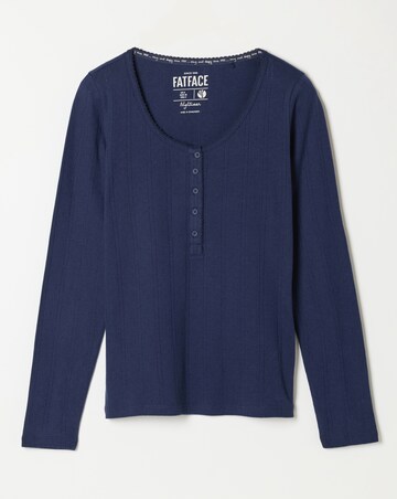 FatFace Hattie Navy Henley Pyjama Top