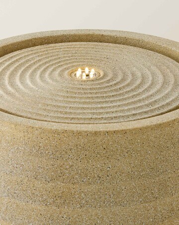 ValueLights Solar Power Natural Round Outdoor Garden Water Fountain