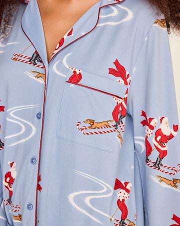 Chelsea Peers Classic Long Sleeve Button Up Christmas Pyjama Set