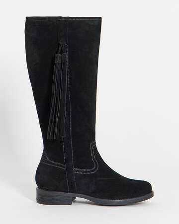 Abby Suede Tassle Knee High Boots - Wide Fit (E) & Curvy Calf