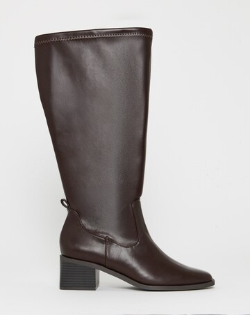 Hadley Block Heel Knee High Sock Boots - Extra Wide Fit (EEE) & Super Curvy Calf