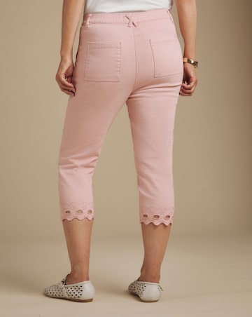 Julipa Blush Embroidered Cut Out Cropped Stretch Trouser