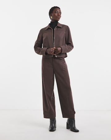 Zip Front Herringbone Jacket