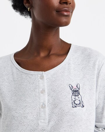 Pretty Secrets Henley Top And Check Pyjama Set