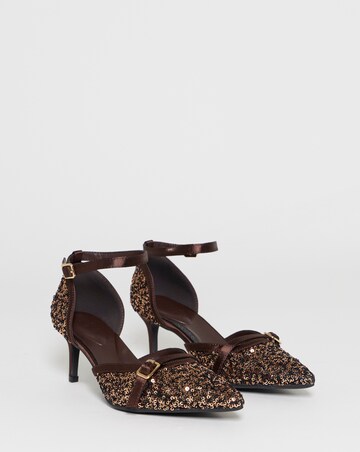 Lilith Sequin Two Part Pointed Heels - Wide Fit (E)