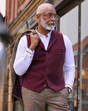 Joe Browns Opulent Cord Waistcoat - Merlot