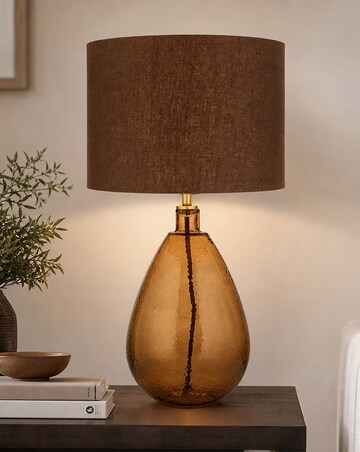 Mavelle Brown Textured Glass Table Lamp