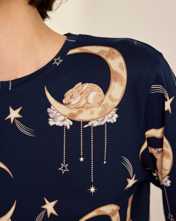 Chelsea Peers Classic Long Sleeve Crew Neck Moon Pyjama Set