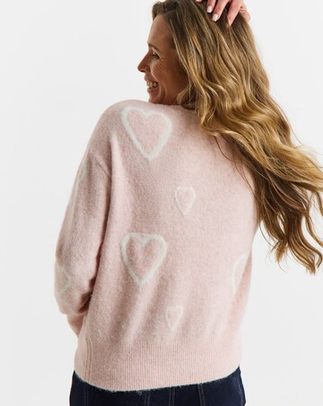 Heart Design Boyfriend Cardigan