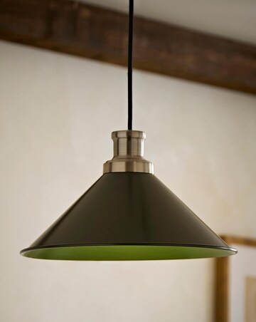 ValueLights Morgan Forest Taper Shade with Brushed Chrome Fitting