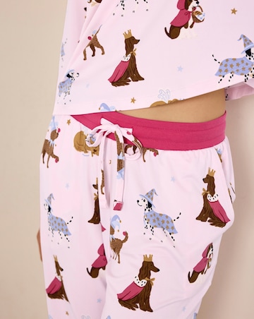 Chelsea Peers Classic Long Sleeve Crew Neck Cat Print Pyjama Set
