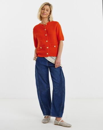 Stitch Detail Short Sleeve Cardigan