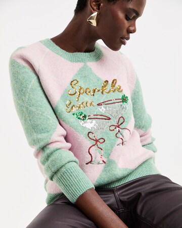 Sparkle Season Argyle Christmas Jumper