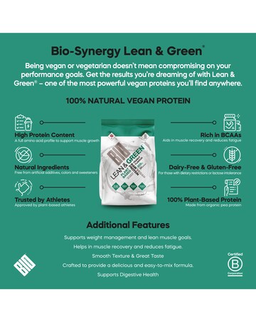 Bio-Synergy Lean & Green Vegan Protein Powder Butterscotch - 908g